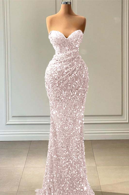 Blue Mermaid Sequins Prom Dress Sweetheart For Party