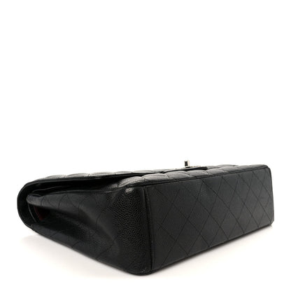 Caviar Quilted Maxi Double Flap Black