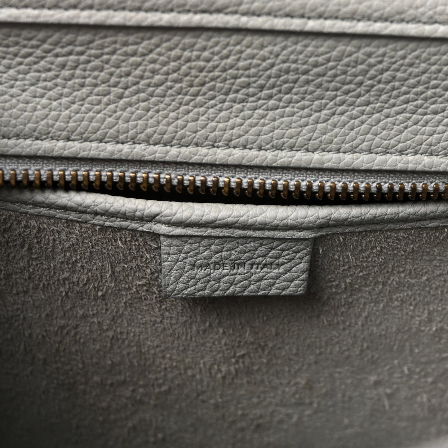 Drummed Calfskin Nano Luggage Pearl Blue