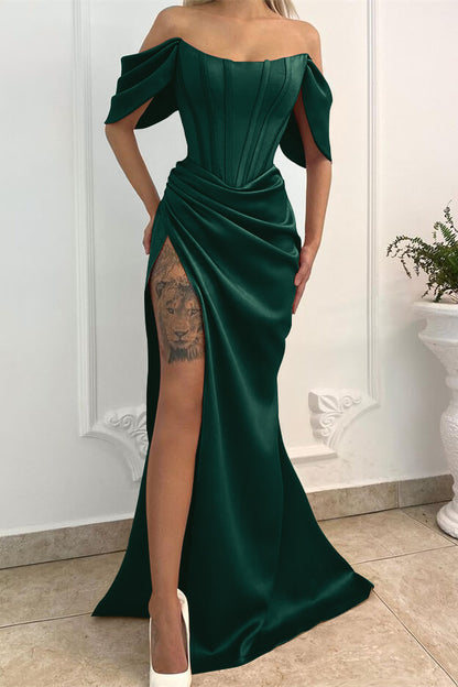 Mermaid Off-the-Shoulder Long Prom Dress With Split