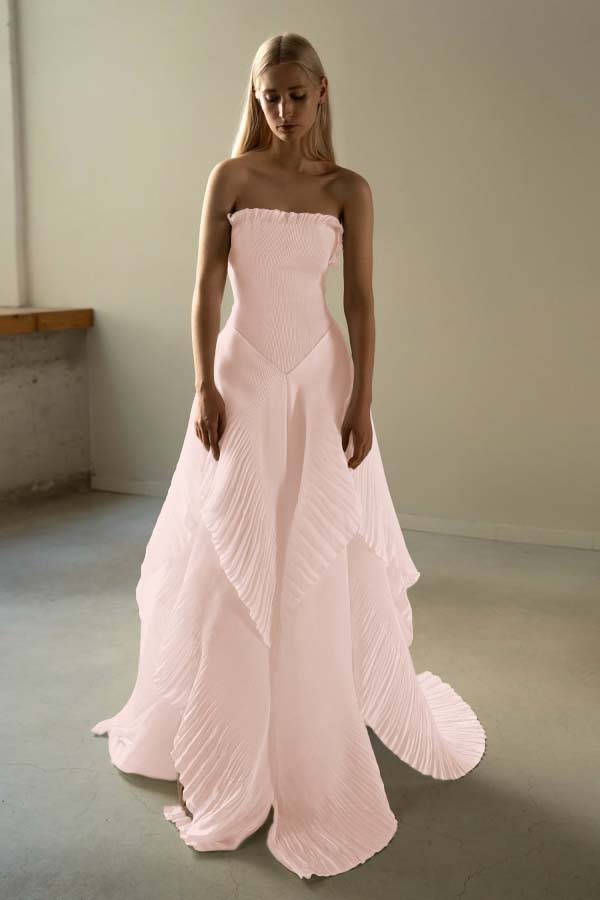 Chic Sleeveless Strapless Square A-Line Prom Dress