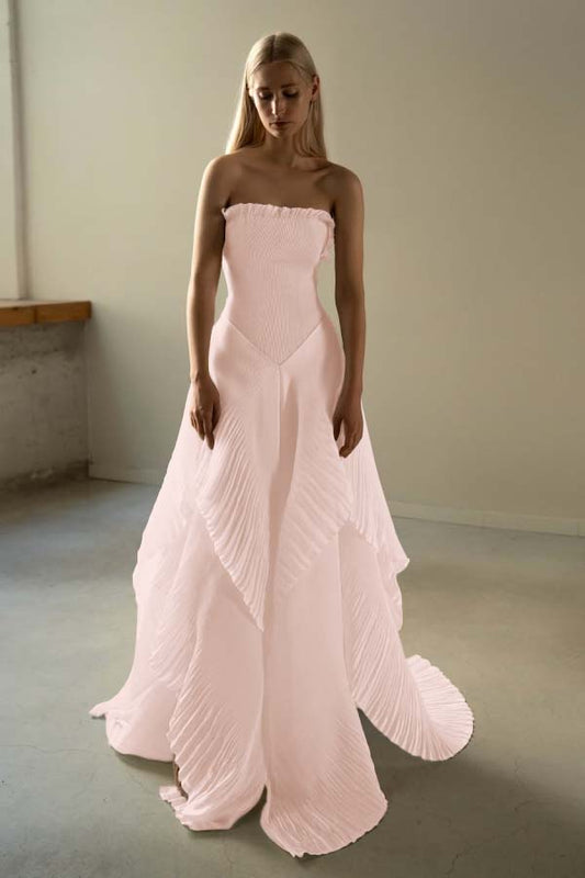 Chic Sleeveless Strapless Square A-Line Prom Dress