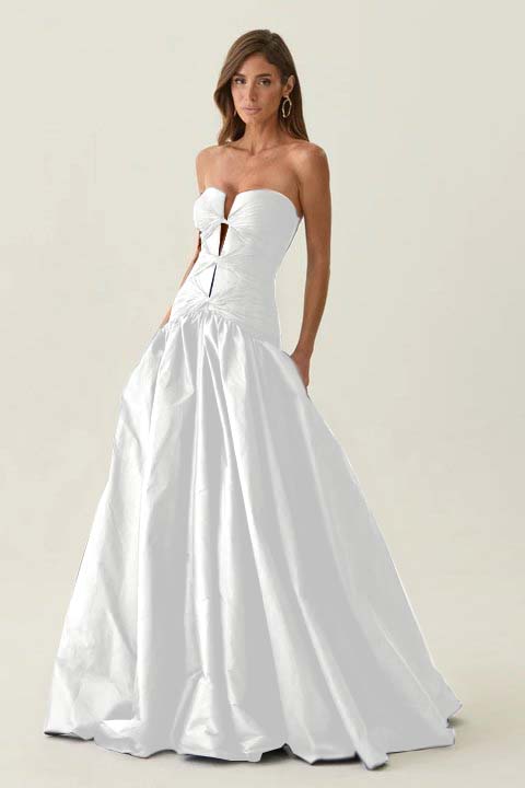 Elegant Dark Navy Sleeveless Strapless Long Evening Dress with Corset