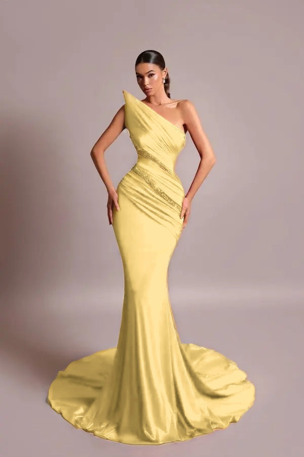 Red Strapless Long Prom Dress Mermaid Sleeveless with Sequins
