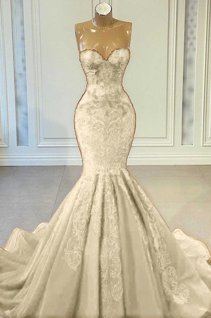 Sweetheart Red Sleeveless Mermaid Prom Dress With Beadings
