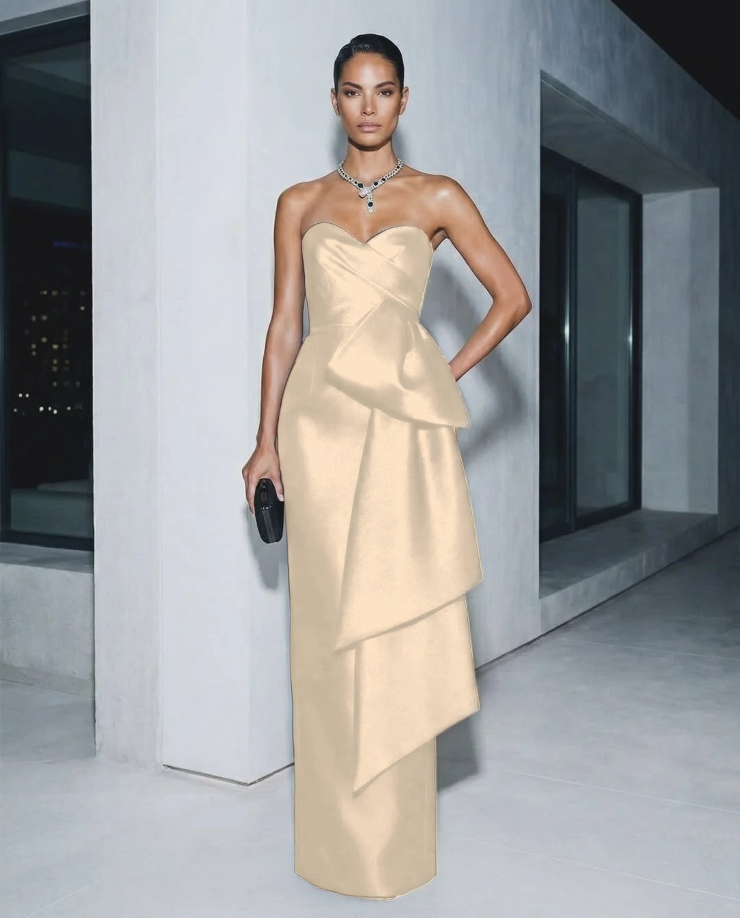 Elegant Sweetheart Sleeveless Evening Dress Floor Length Sheath