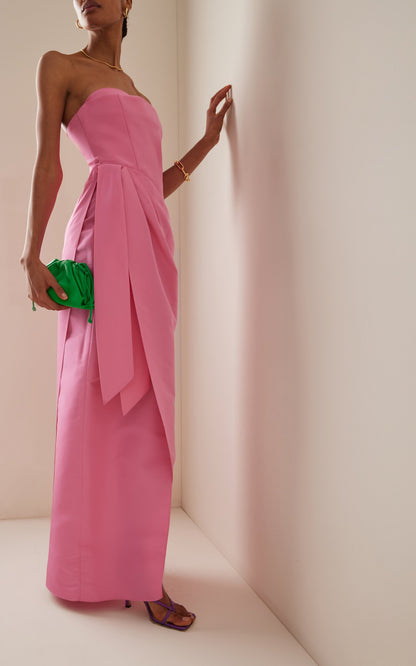 Elegant Strapless Pink   Floor Length Prom Dress