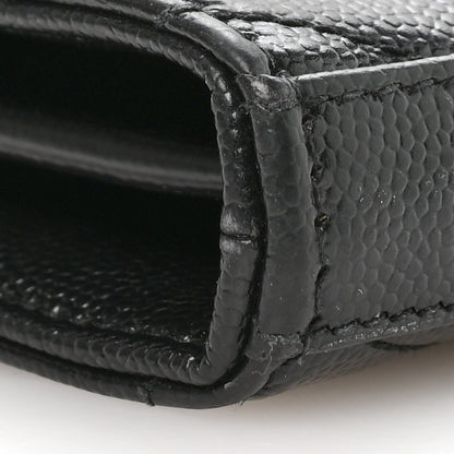 Grain De Poudre Matelasse Chevron Monogram Chain Wallet Black