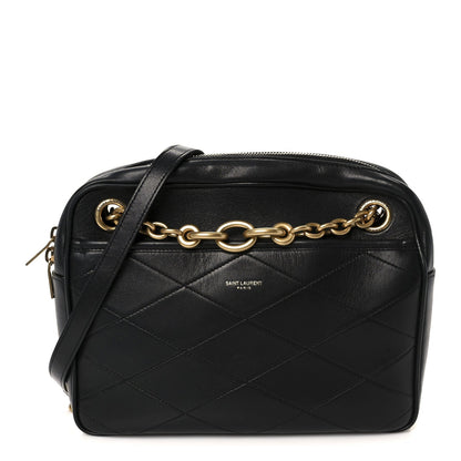 Lambskin Quilted Le Maillon Chain Strap Crossbody Black