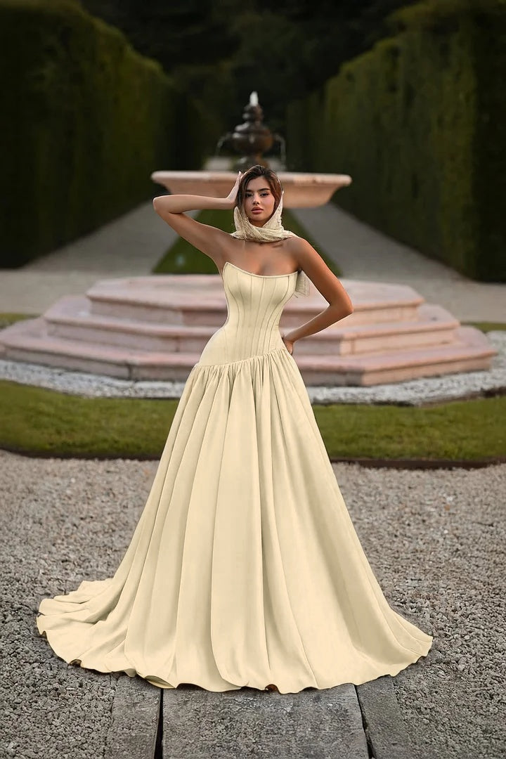 Sky Blue Sleeveless Square A Line Prom Dress With Pleated