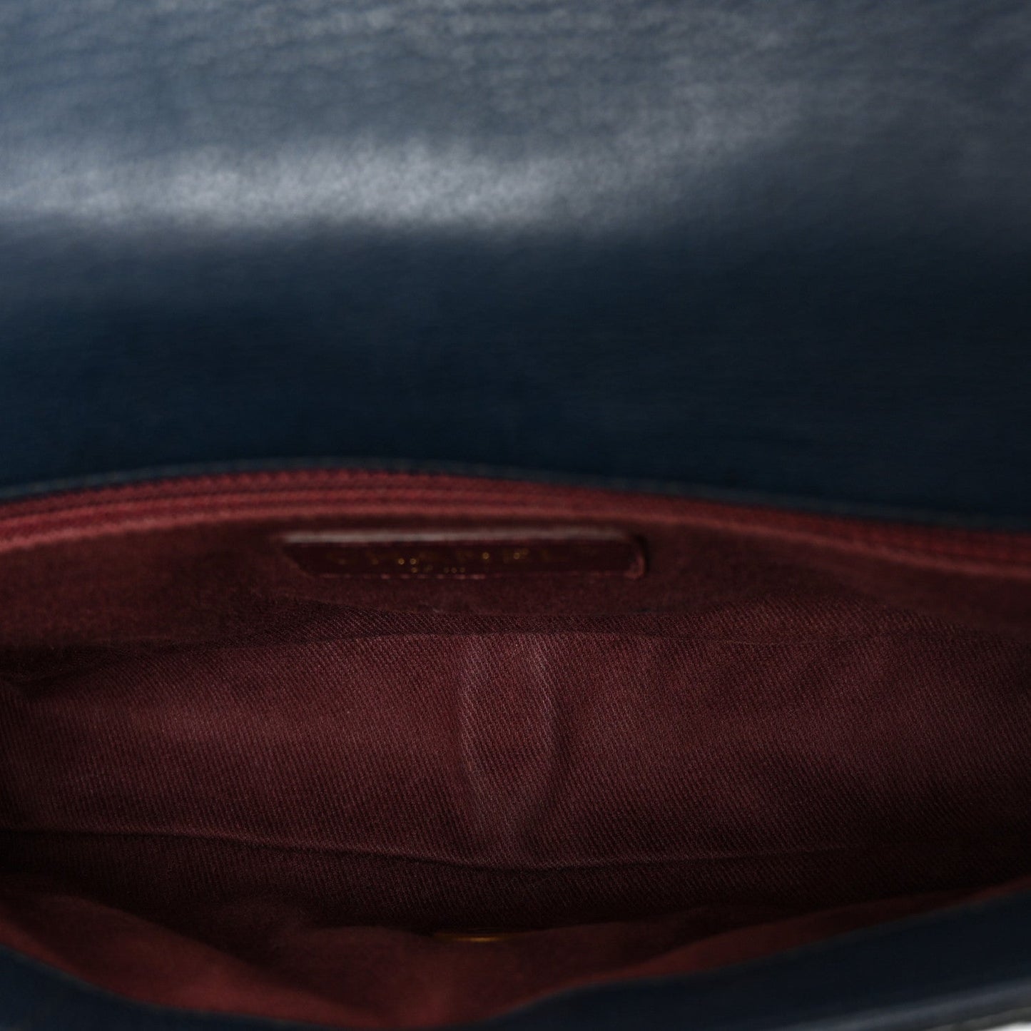 Patent Goatskin Quilted Medium CC Eyelet Flap Blue