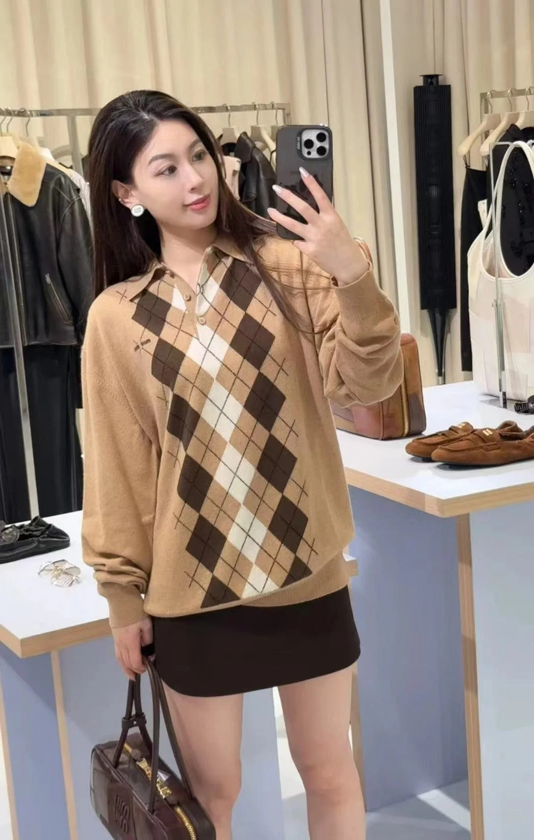 MIUMIU KNIT POLO SHIRT STYLE 248