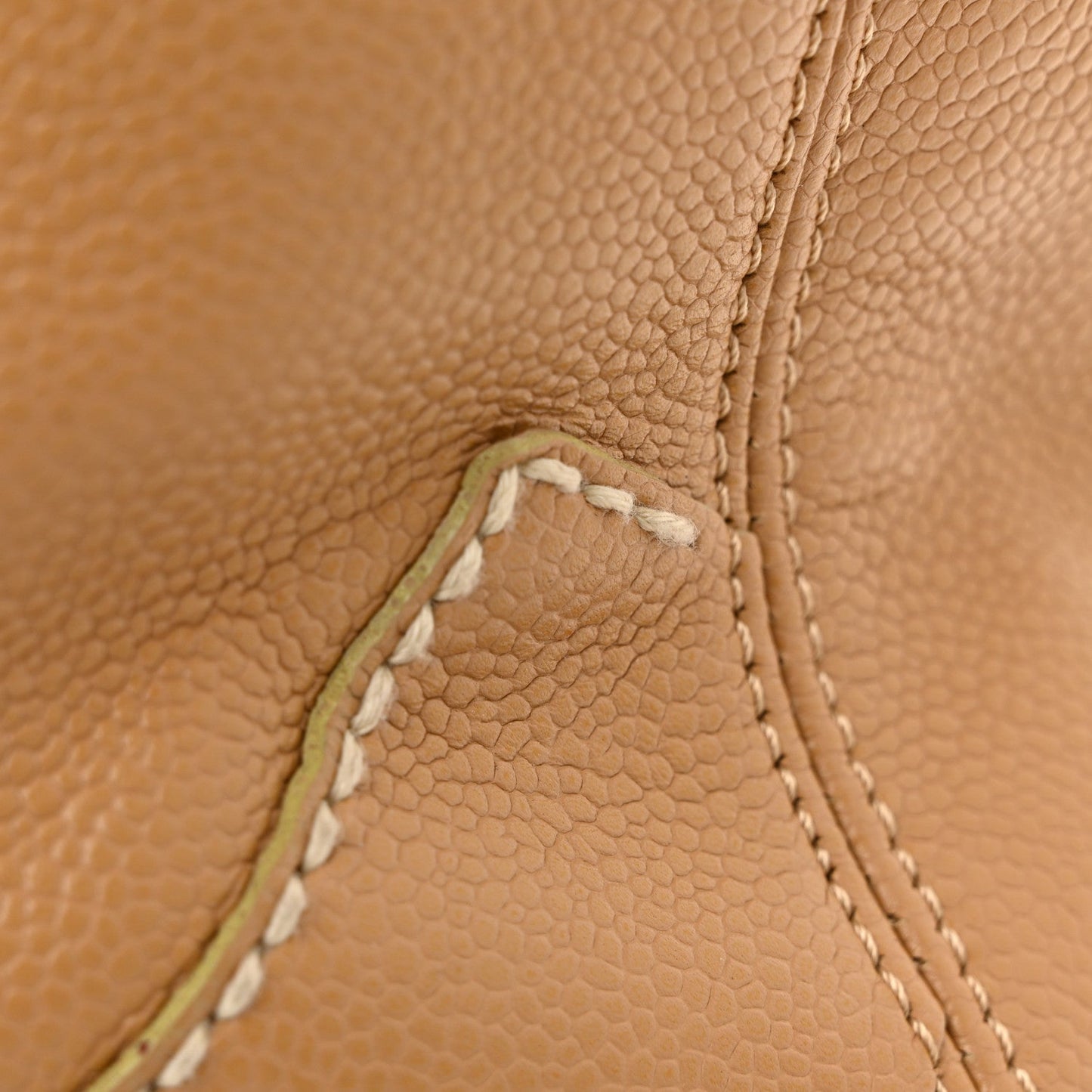 Caviar CC Stitched Medium Tote Beige