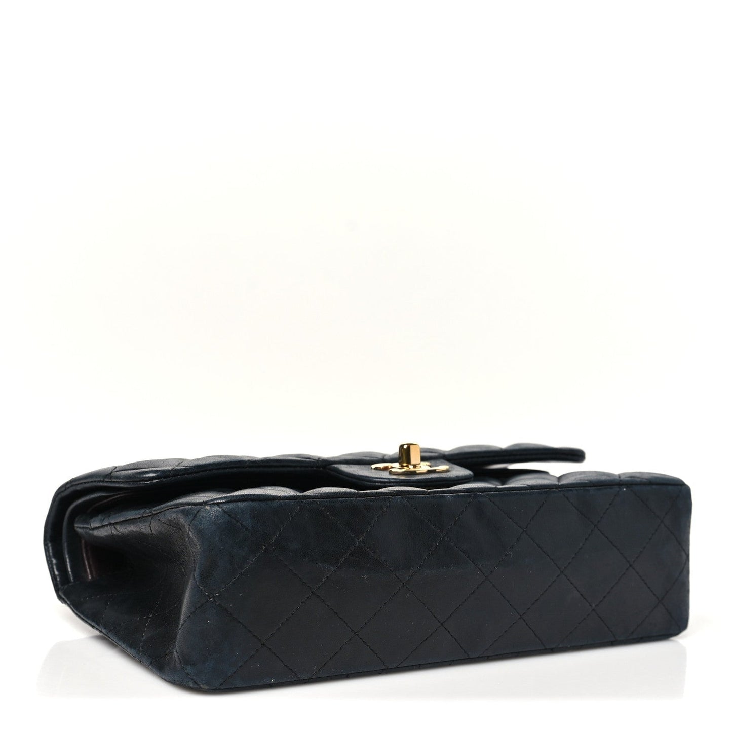Lambskin Quilted Small Double Flap Black