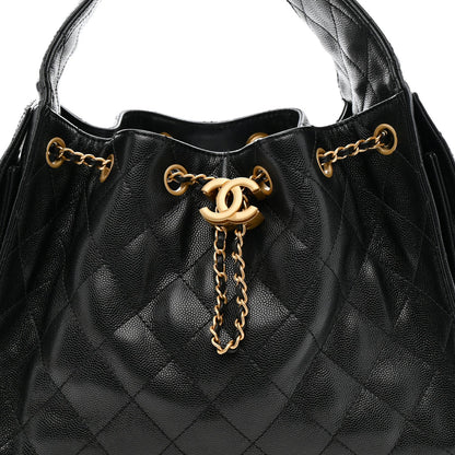 Caviar Quilted Small Chanel 25 Handbag Black