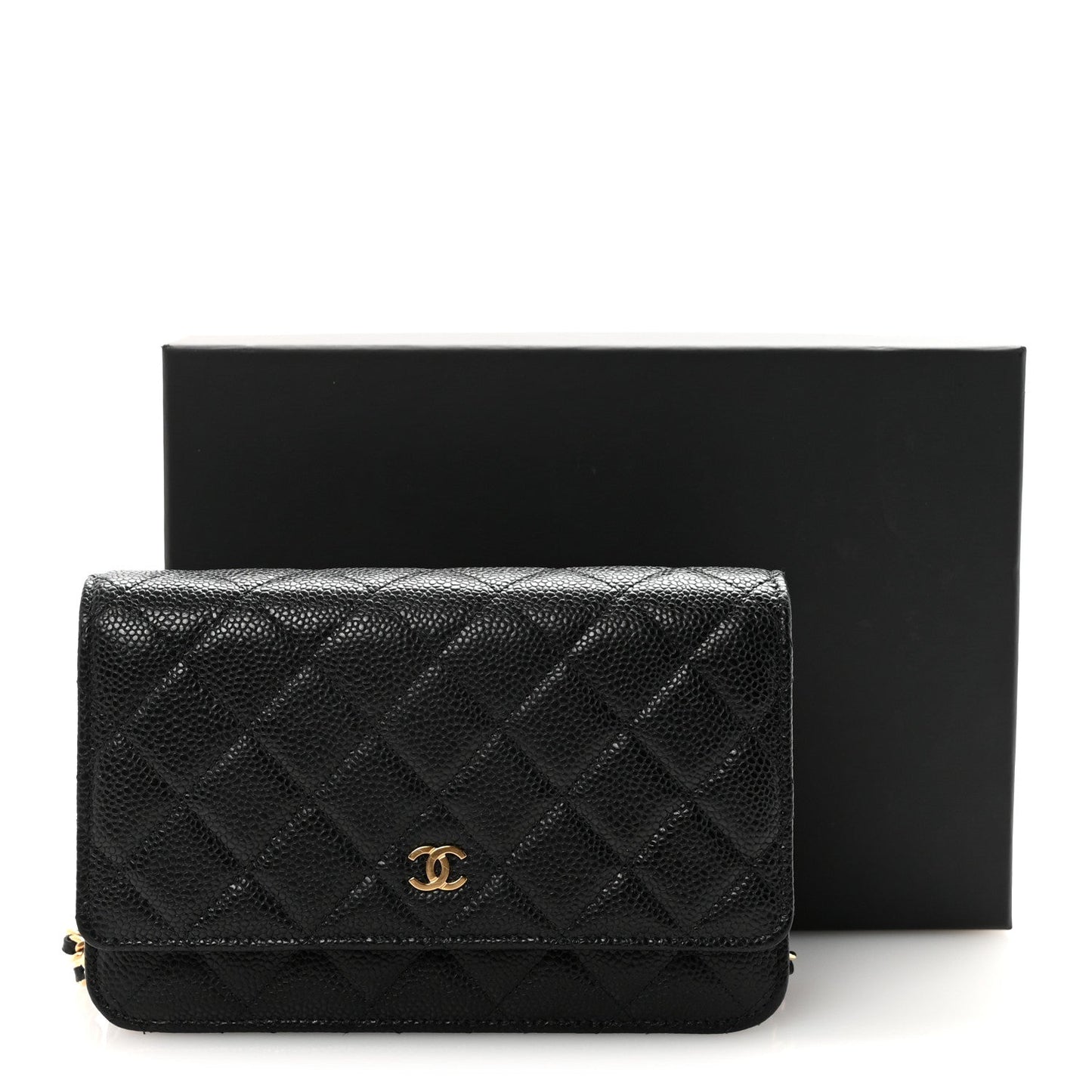 Caviar Quilted Wallet On Chain WOC Black