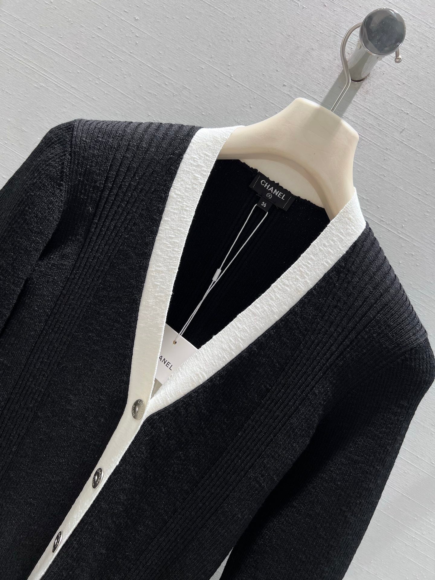CC 26S Knit Cardigan Black Linen Cotton 349018