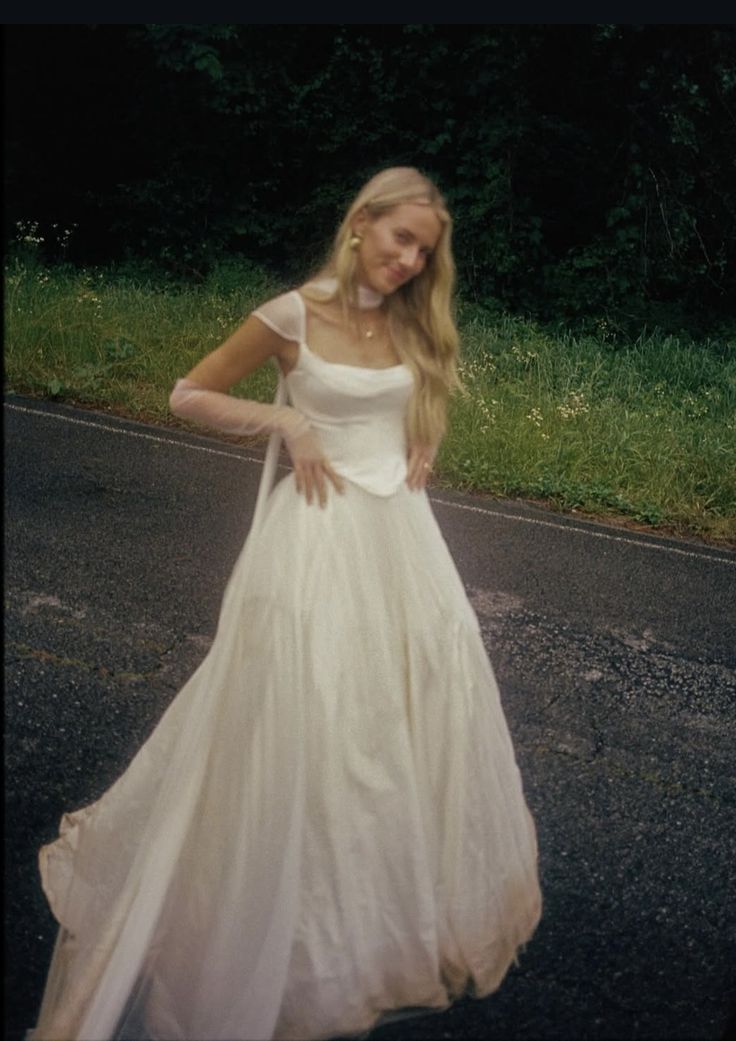 Simple Classic White A Line Strap Satin Tulle Long Prom Dress Wedding Dress SH3657