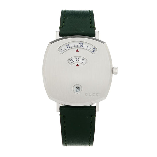 Stainless Steel Calfskin 35mm Grip Quartz Watch Green
