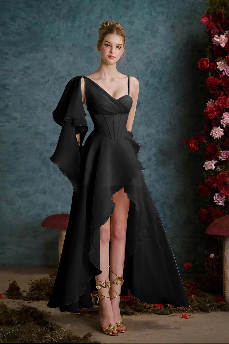Sleeveless One Straps Sweetheart Long Slit Prom Dress With Slit