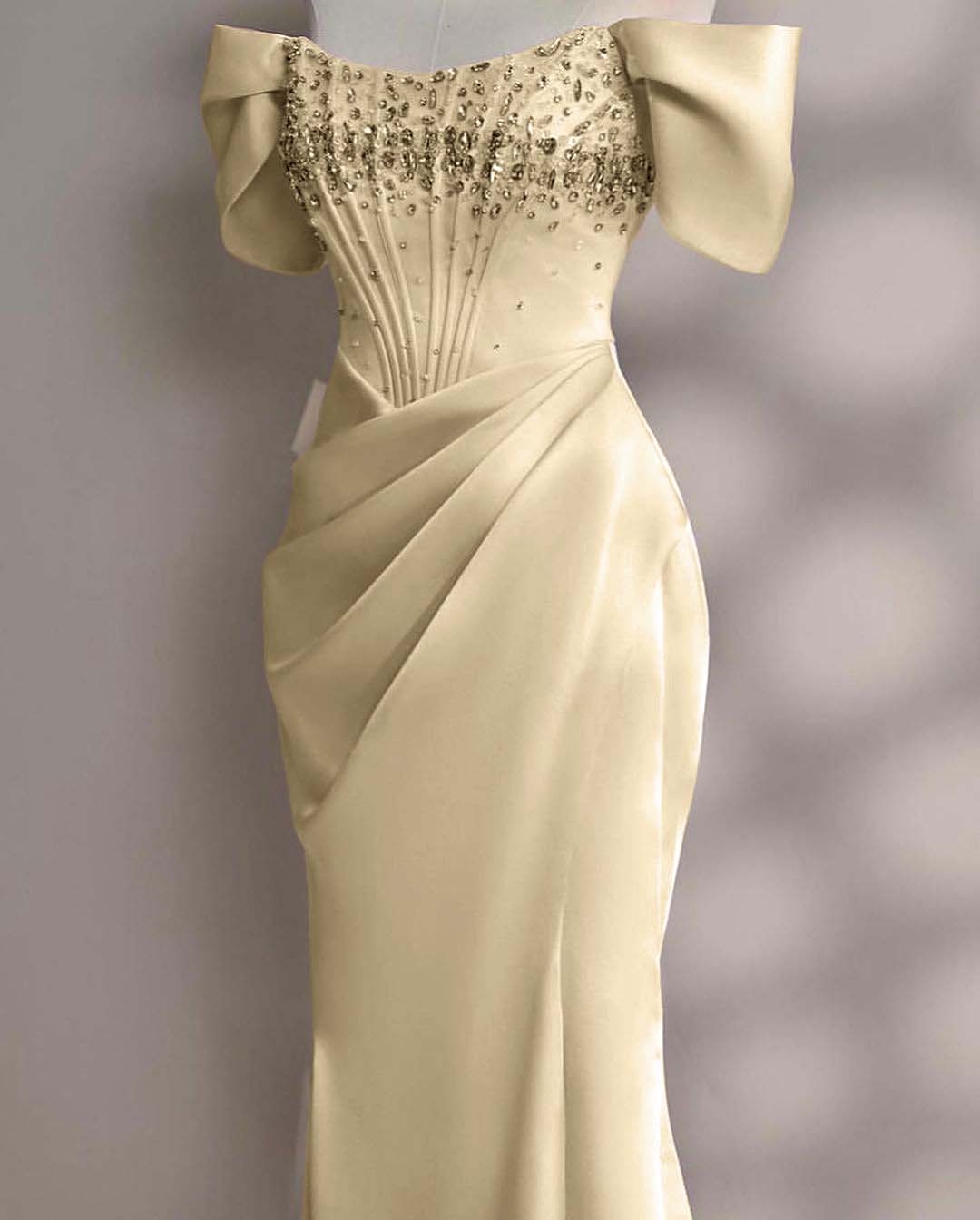 Blushing Pink A-Line Off-the-Shoulder Beads Prom Dress with Pleated