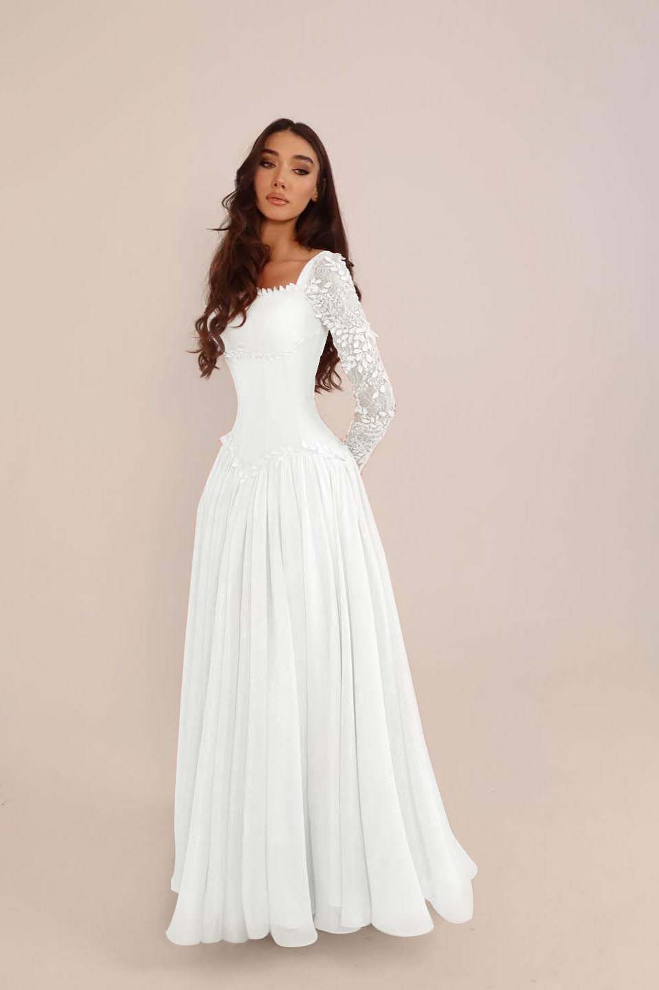 Glamorous Candy Pink Chiffon Long Sleeves Long Evening Dress With Sequins