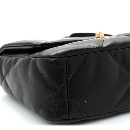 Lambskin Quilted Medium Chanel 19 Flap Black