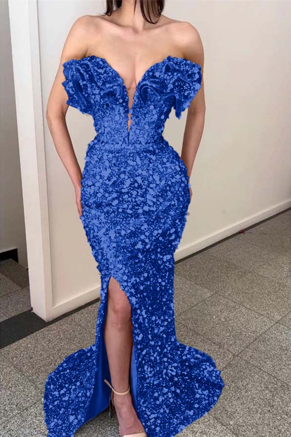 Gold Sequins Mermaid Evening Dress Sleeveless
