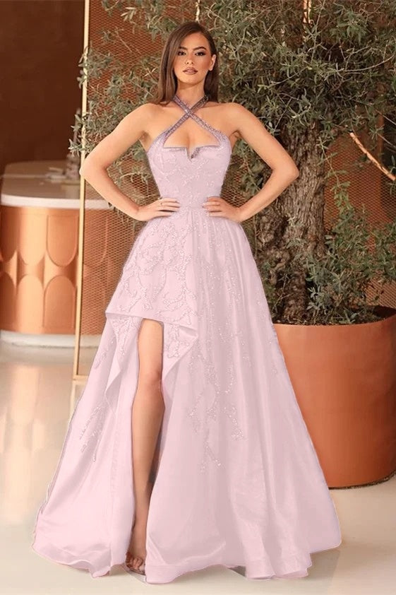 Black A Line Prom Dress With Appliques For Party