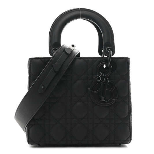 Ultra Matte Calfskin Cannage Small My ABCDior Lady Dior Black