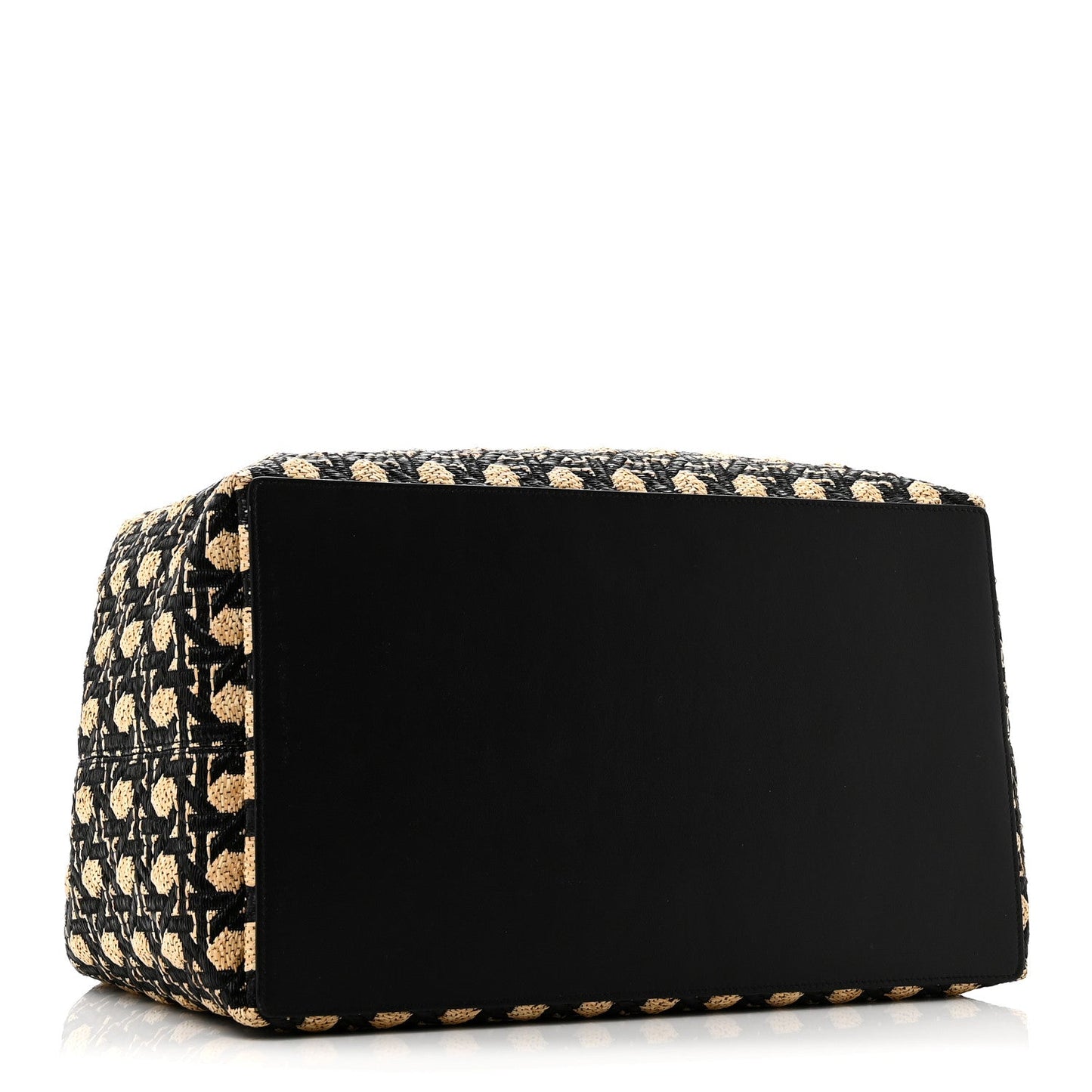 Raffia Calfskin Cannage Large Toujours Black Beige