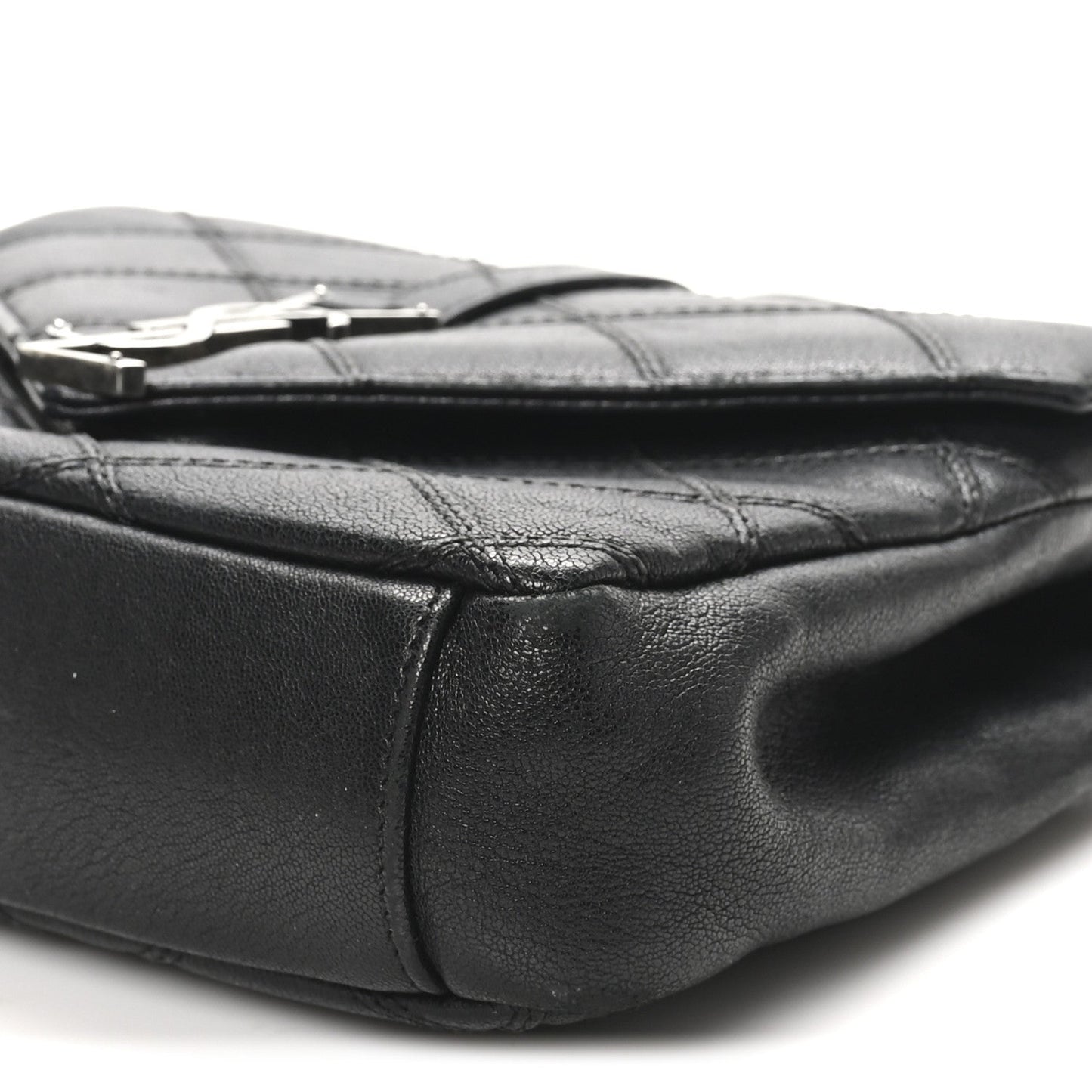 Calfskin Matelasse Diamond Quilted Monogram Medium College Bag Black