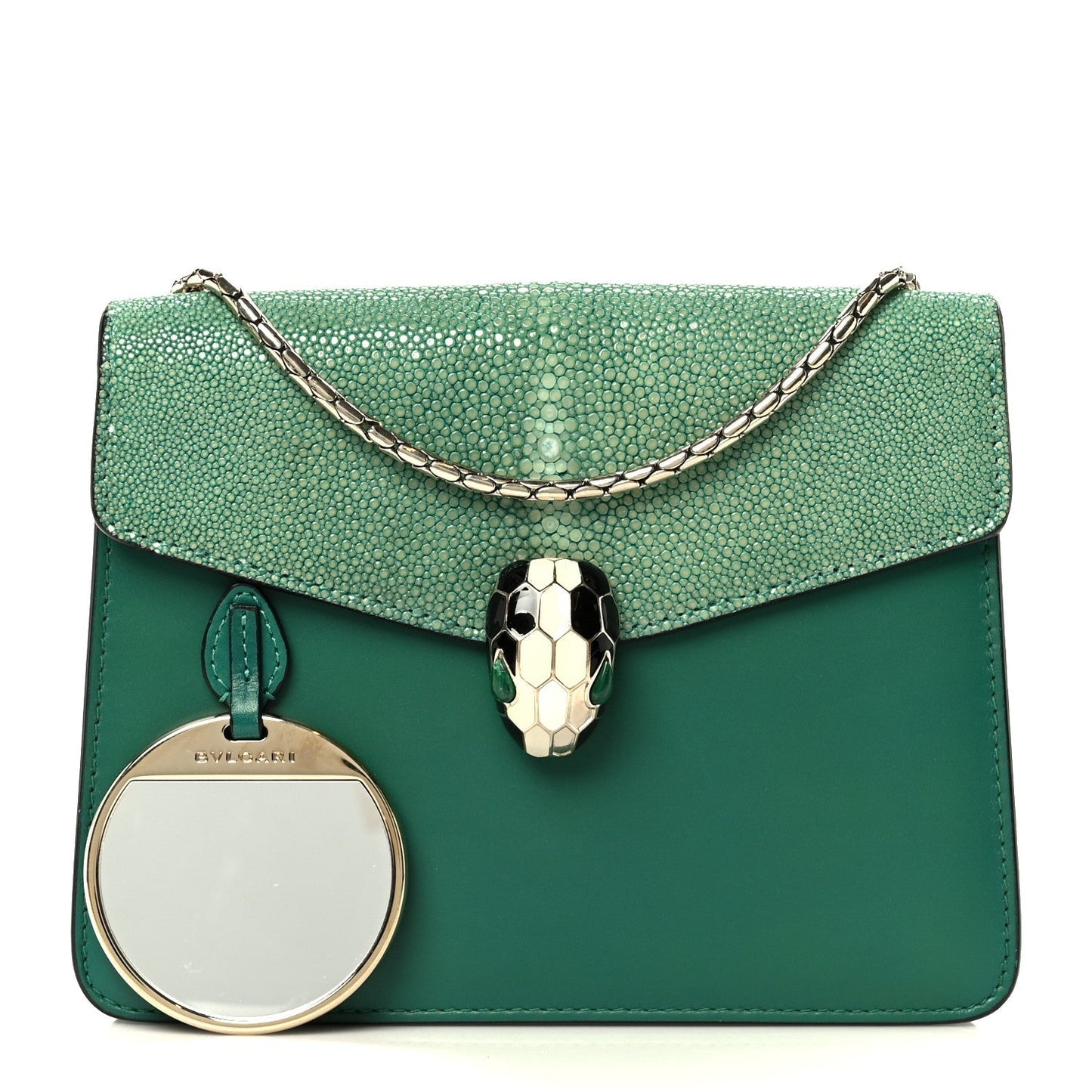 Galuchat Calfskin Serpenti Forever Crossbody Bag Green