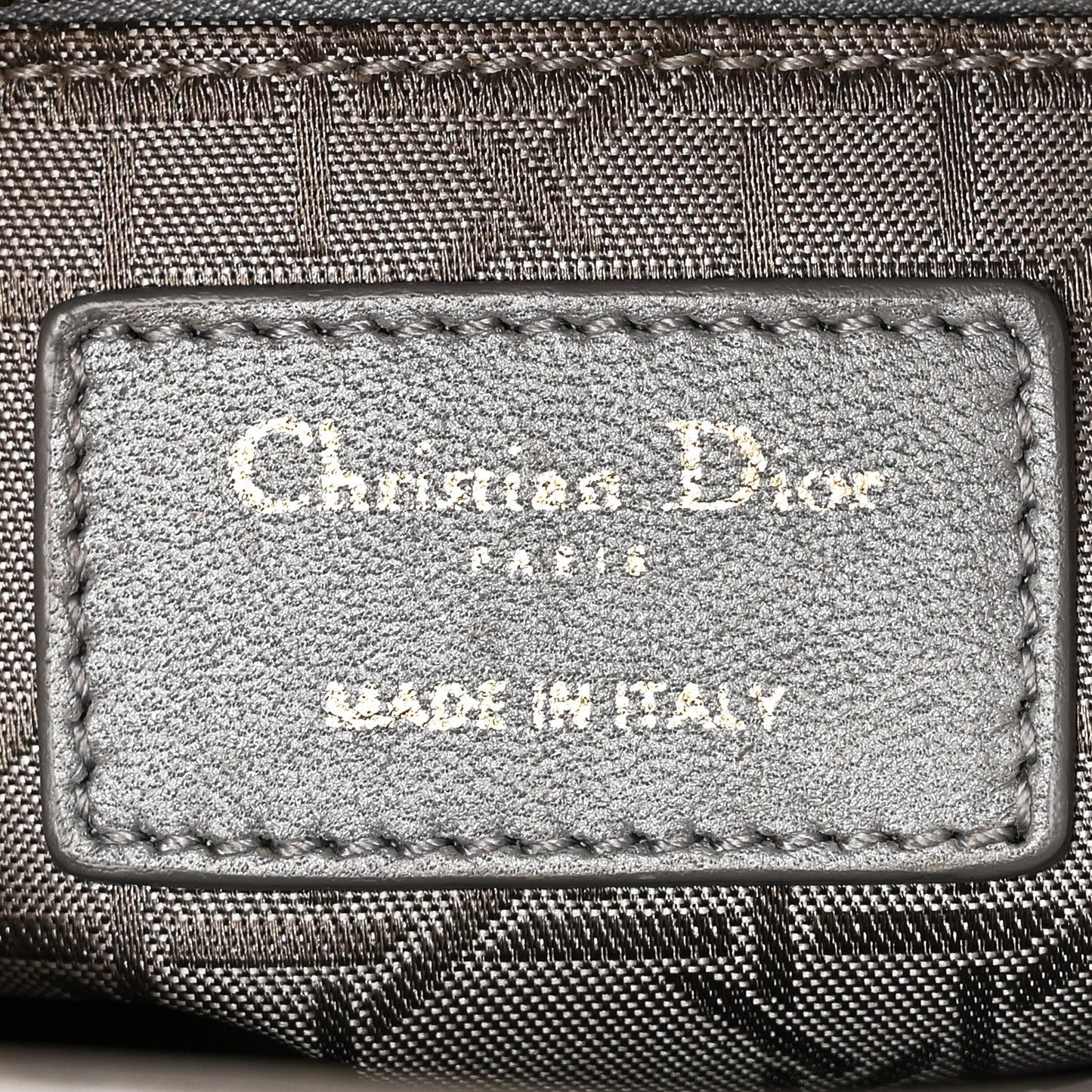 Metallic Lambskin Cannage Mini Lady Dior Grey