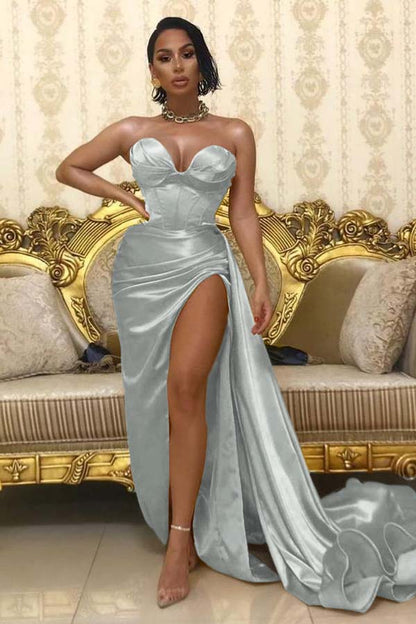 Long Sweetheart Prom Dress With Slit