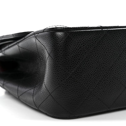 Caviar Quilted Jumbo Double Flap Black