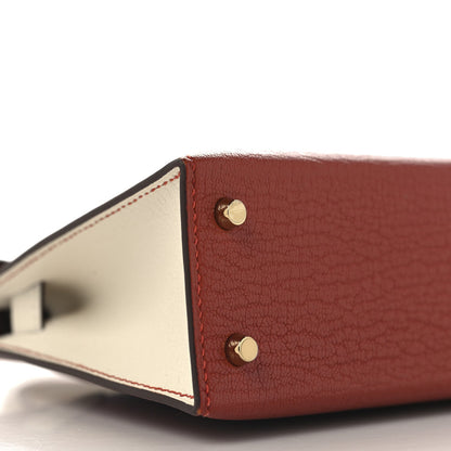 Chevre Mysore Horseshoe Mini Kelly Sellier 20 Brique Nata