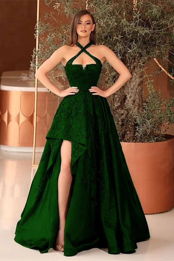 Black A Line Prom Dress With Appliques For Party