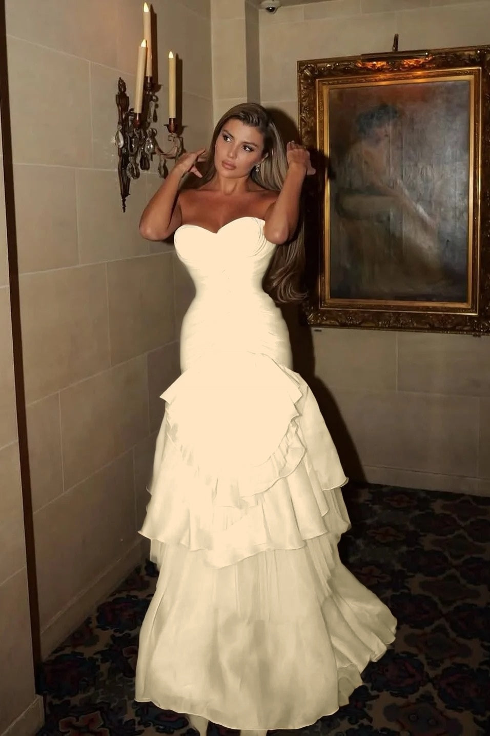 Chic Strapless Sleeveless Sweetheart Prom Dress With Pleated