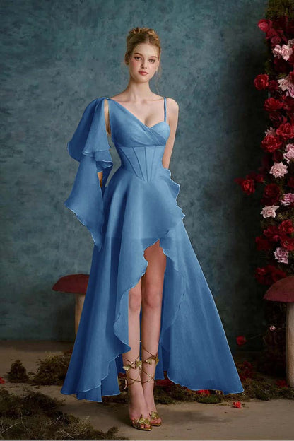 Sleeveless One Straps Sweetheart Long Slit Prom Dress With Slit