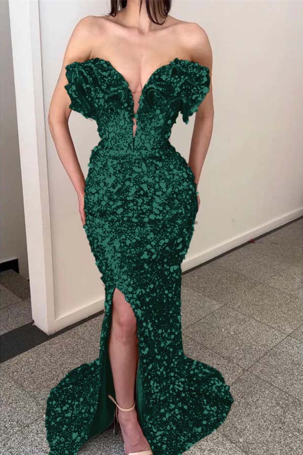 Gold Sequins Mermaid Evening Dress Sleeveless