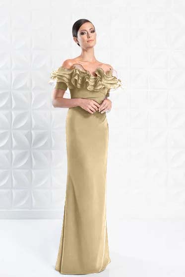 Graceful Off-the-shoulder Blue Slimming Sleeveless Evening Dress
