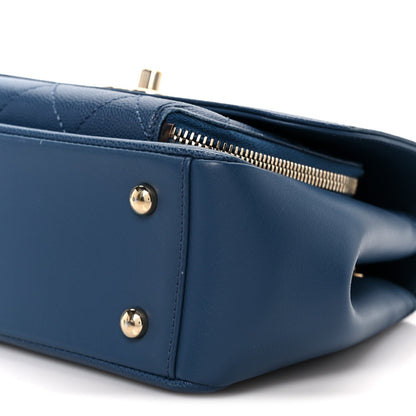 Caviar Quilted Small Business Affinity Flap Blue