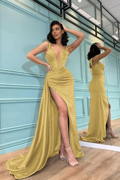 Dark Green Mermaid Evening Dress With Slit