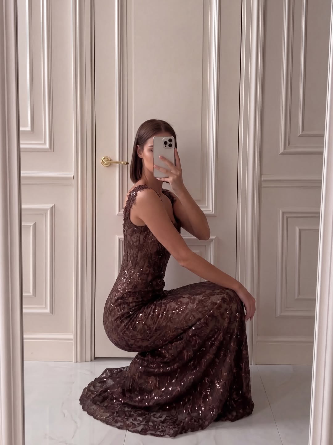 Sleeveless Wide Straps Mermaid Beaded Evening Dress With Lace