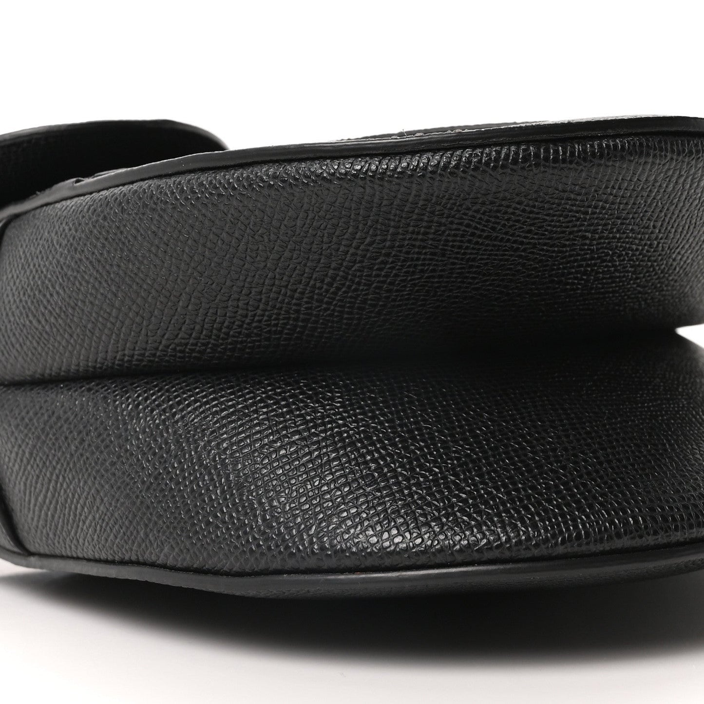 Grained Calfskin Saddle Bag Black