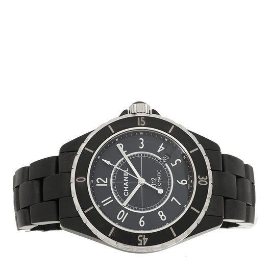 Stainless Steel Matte Ceramic 41mm J12 Automatic Watch Black