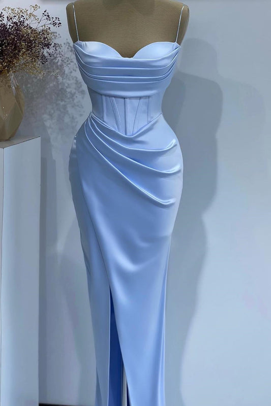 Sweetheart Prom Dress With Spaghetti-Straps Online Mermaid Baby Blue