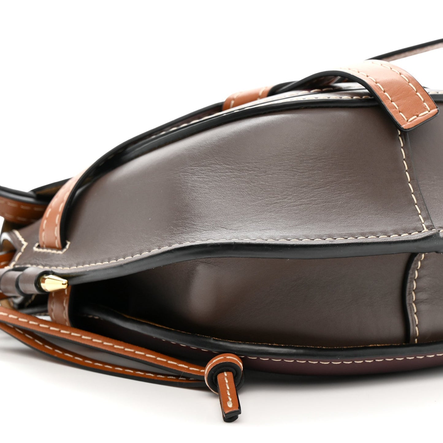 Calfskin Small Gate Crossbody Bag Oxblood Tan Taupe