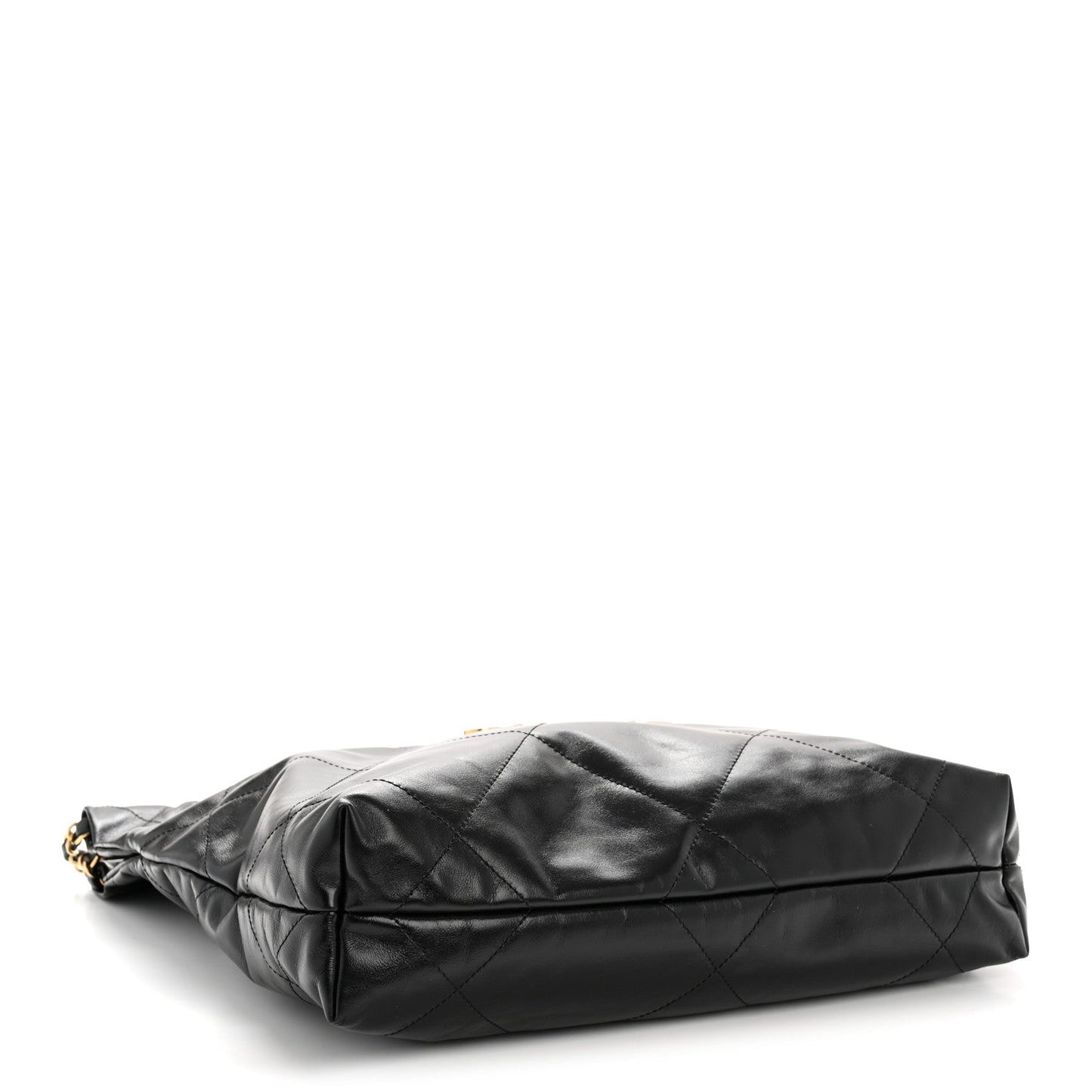 Shiny Calfskin Quilted Small Chanel 22 Black